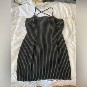 Divided Striped Form fitting dress
